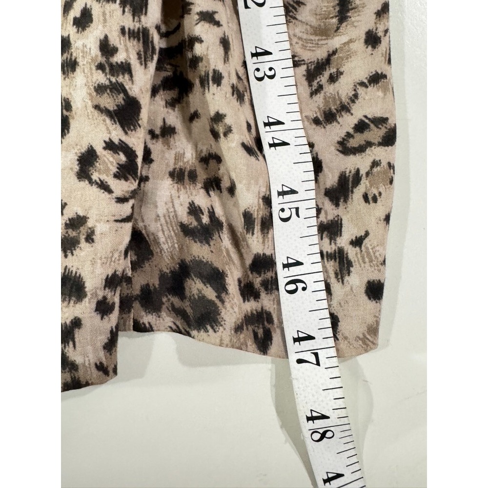 Rebecca Taylor Dress Animal Print Summer V Neck Pockets Rayon Relaxed Midi Sz 10 - Picture 9 of 12